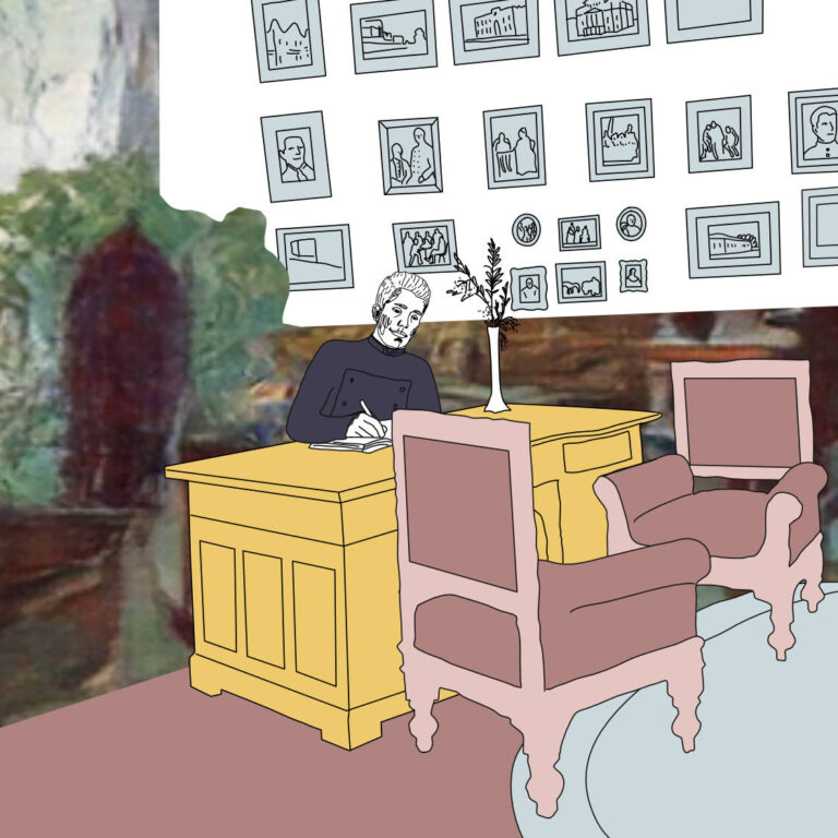 Иллюстрация Сергей Дягилев в гостиной своего дома